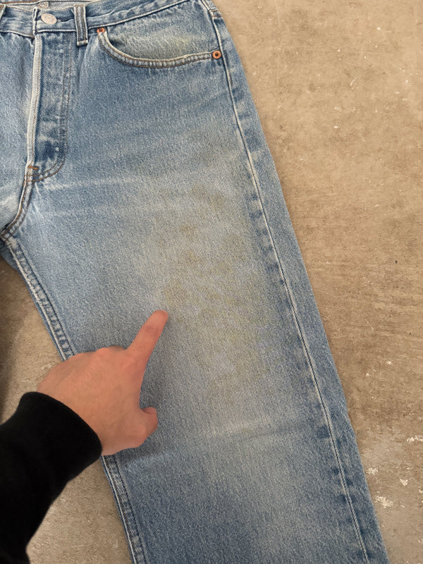 1990s Levis Faded Blue 501 Released Hem (29X30)