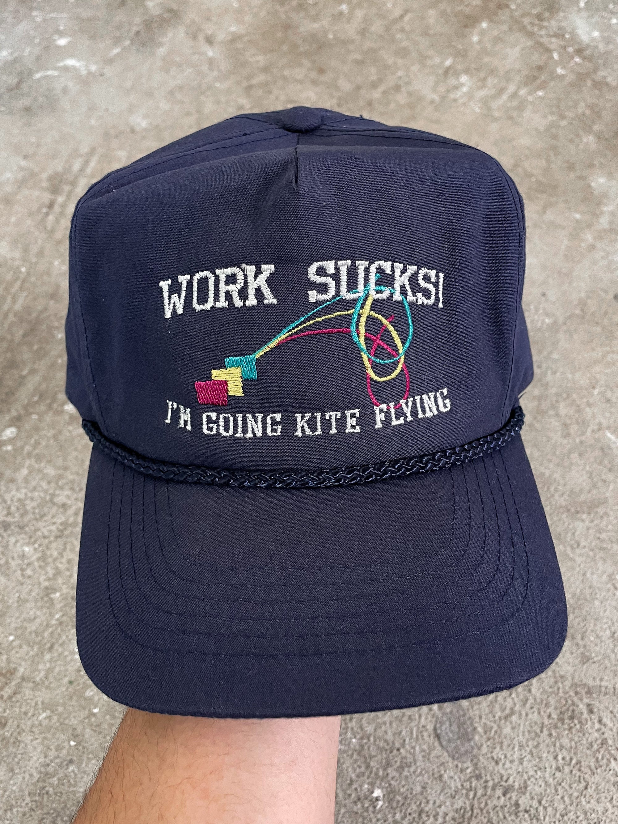 1980s “Work Sucks! Im Going Kite Flying” Trucker Hat