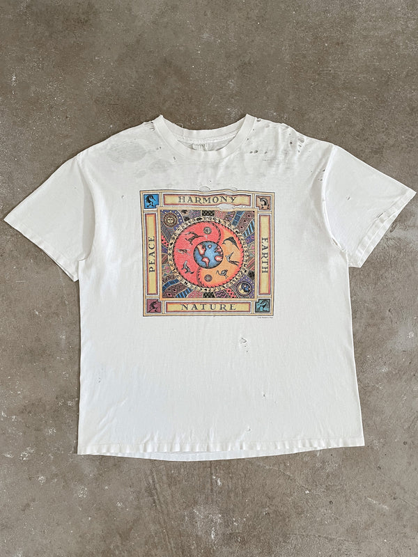 1990s “Harmony Earth Peace Nature” Thrashed Tee (XL)