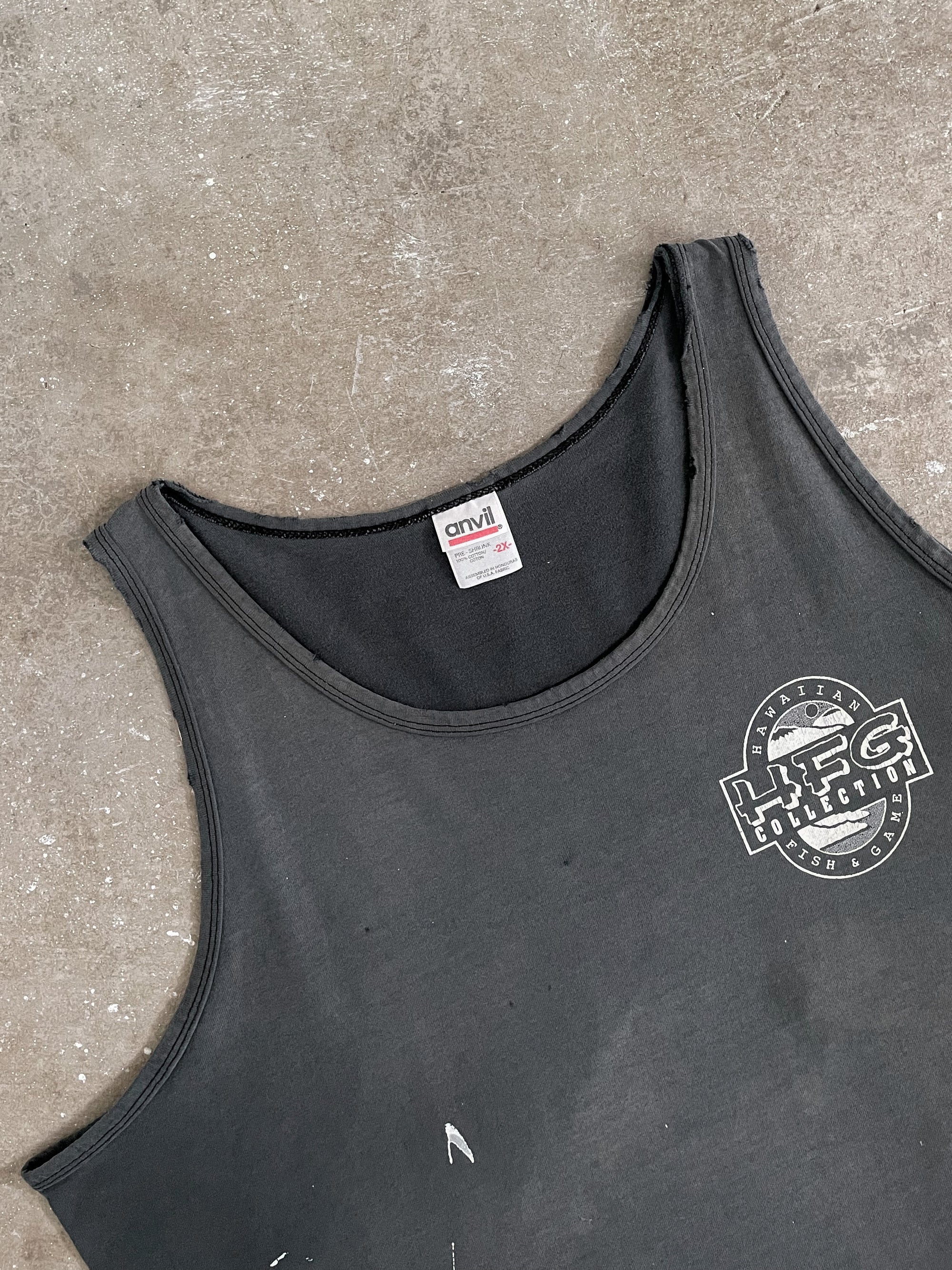 Early 00s “Fatal Attraction” Sun Faded Painted Tank Top (XXL)