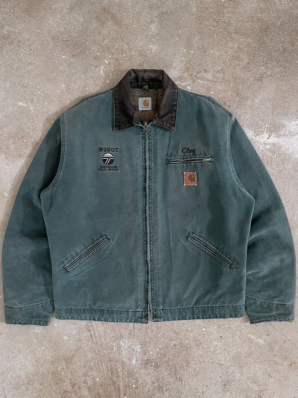 Carhartt “WSDOT” Faded Hunter Green Lined Work Jacket (L/XL)