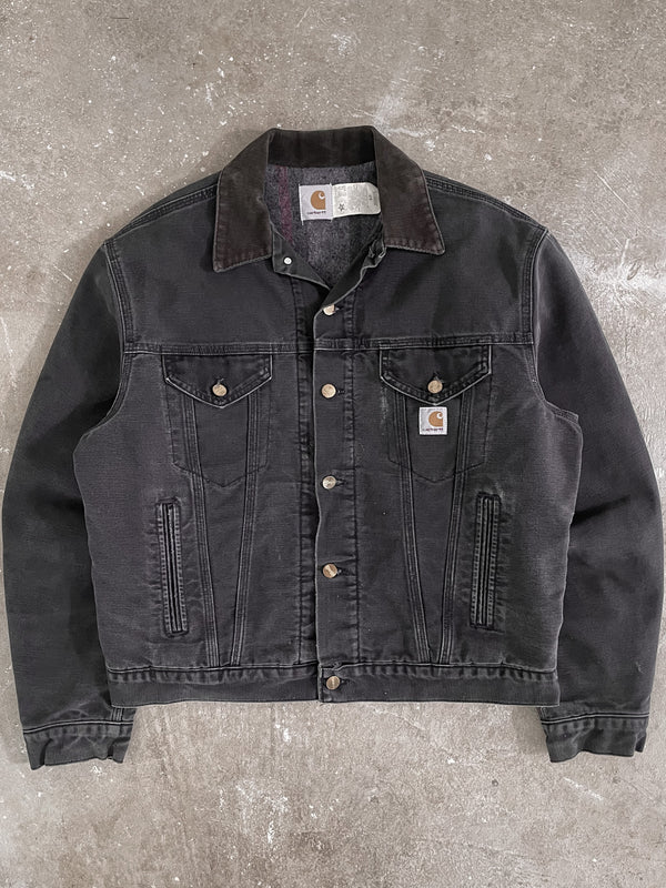 1990s Carhartt Faded Black Lined Trucker Jacket (M/L)