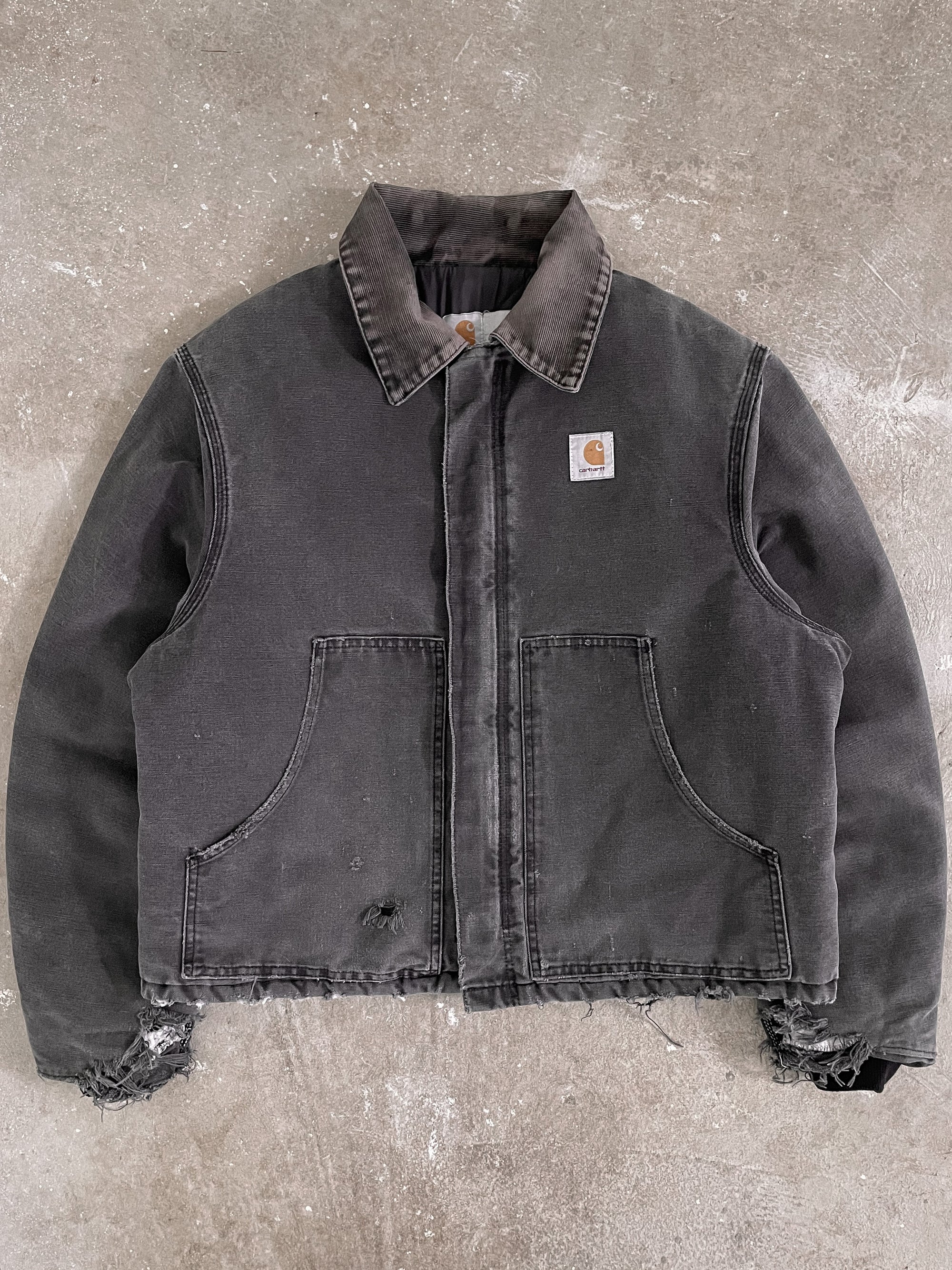 1990s Carhartt Faded Black Quilted Arctic Jacket (L)