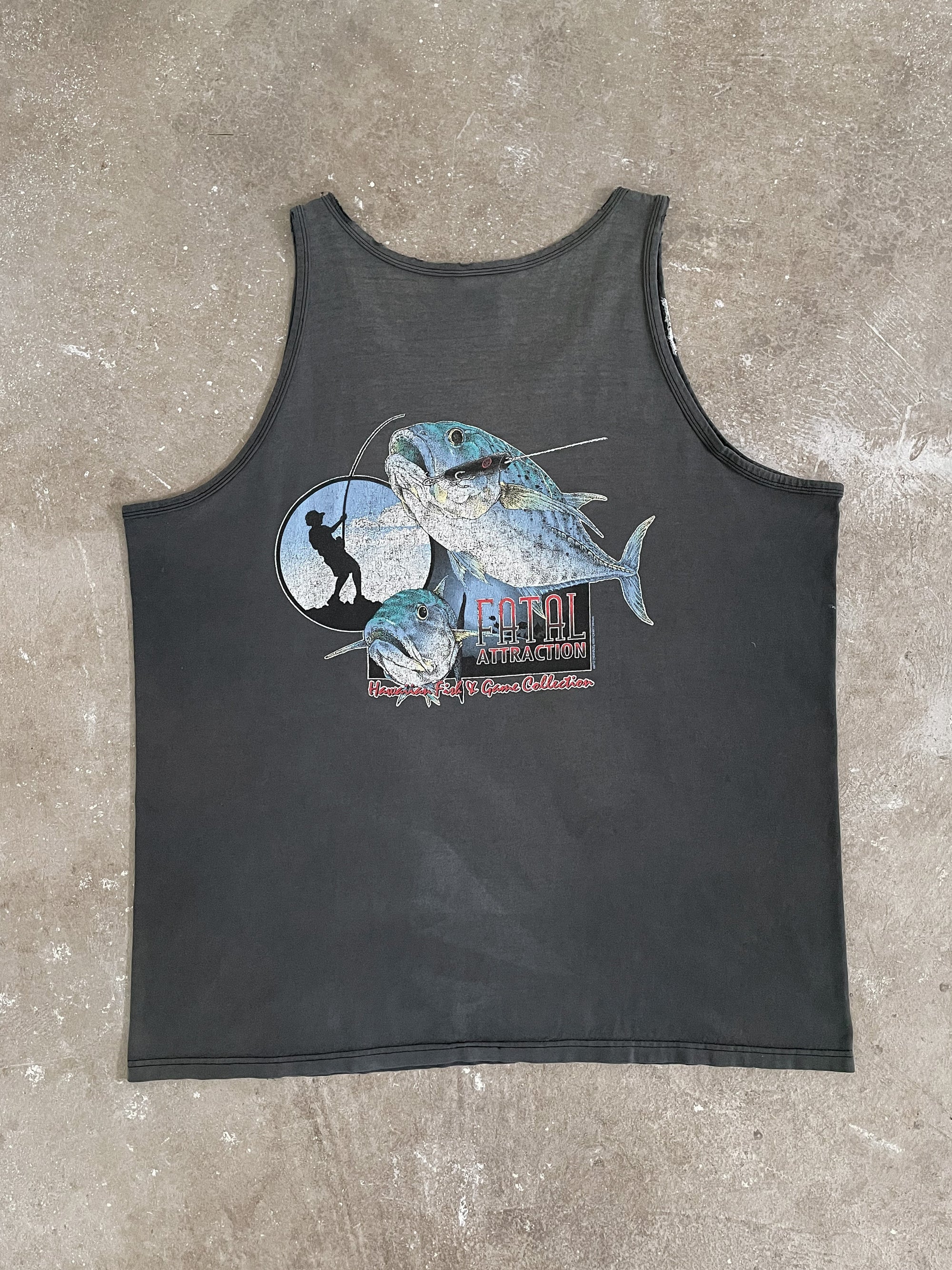 Early 00s “Fatal Attraction” Sun Faded Painted Tank Top (XXL)