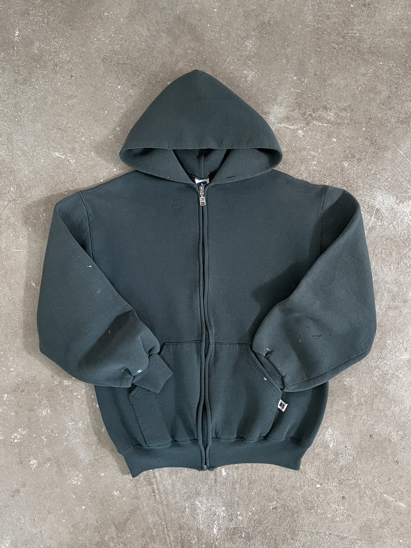 1990s Russell Sea Foam Zip Up Hoodie (M)