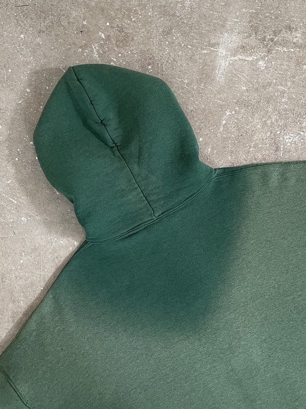 1990s Russell Sun Faded Green Zip Up Hoodie (XL)