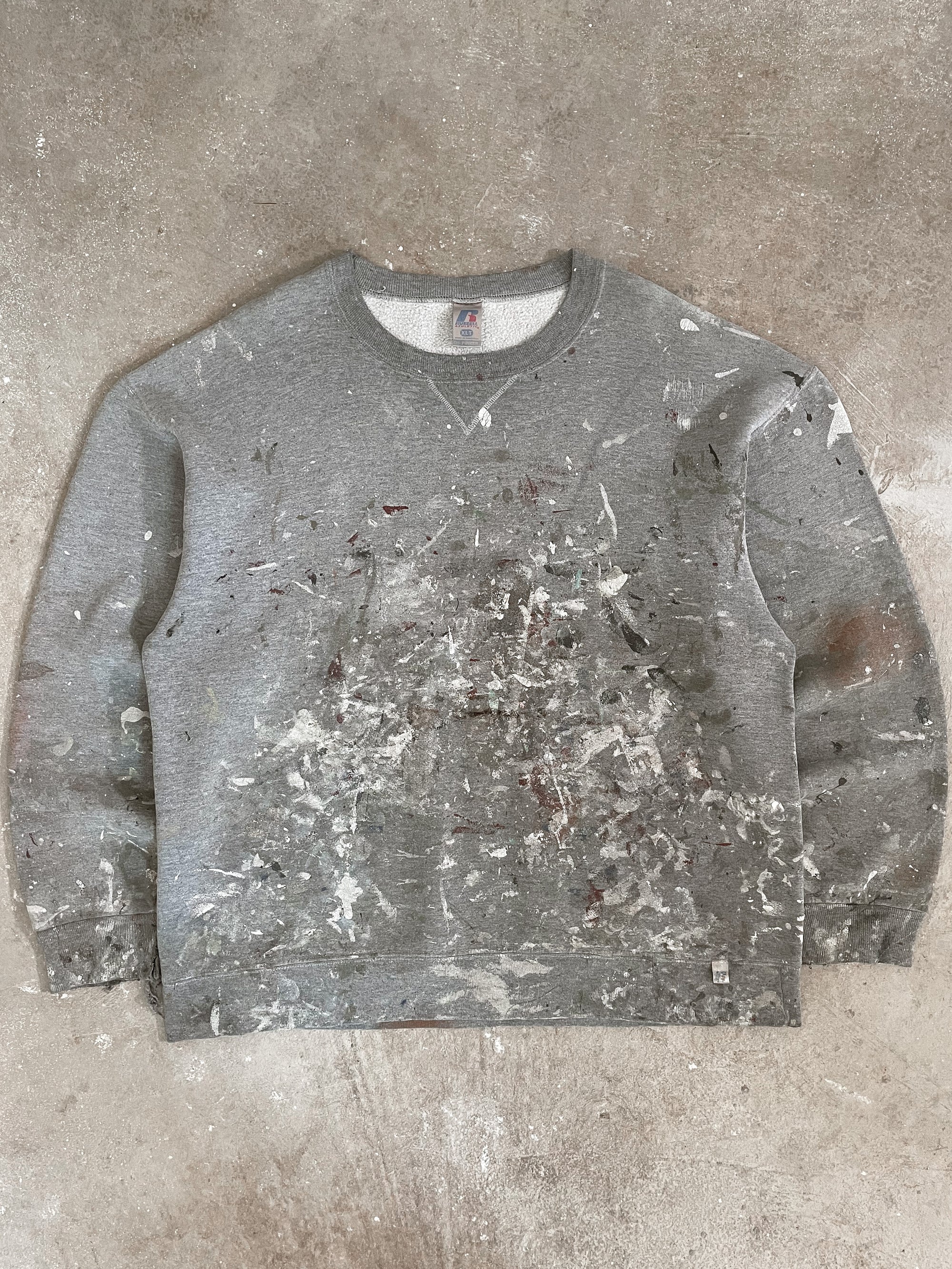 2000s Russell Heather Grey Painters Sweatshirt (XL/XXL)