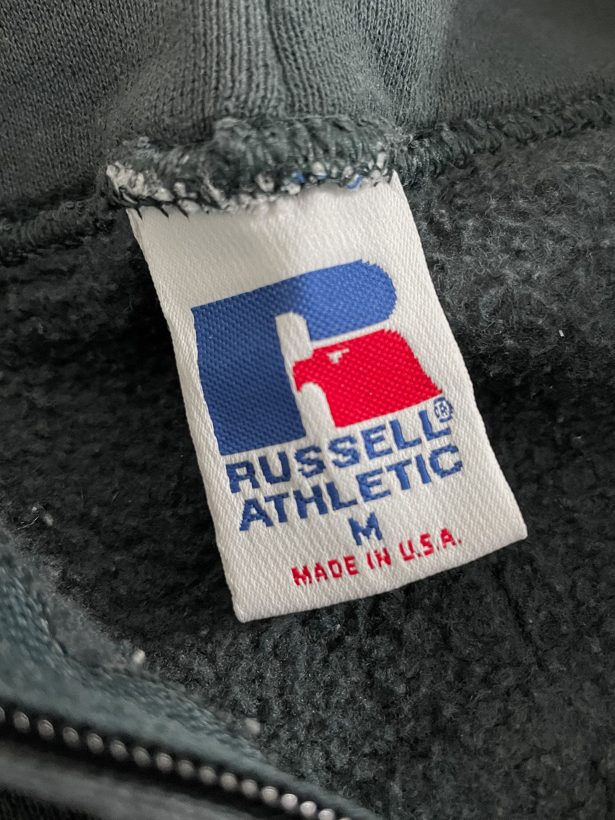 1990s Russell Sea Foam Zip Up Hoodie (M)