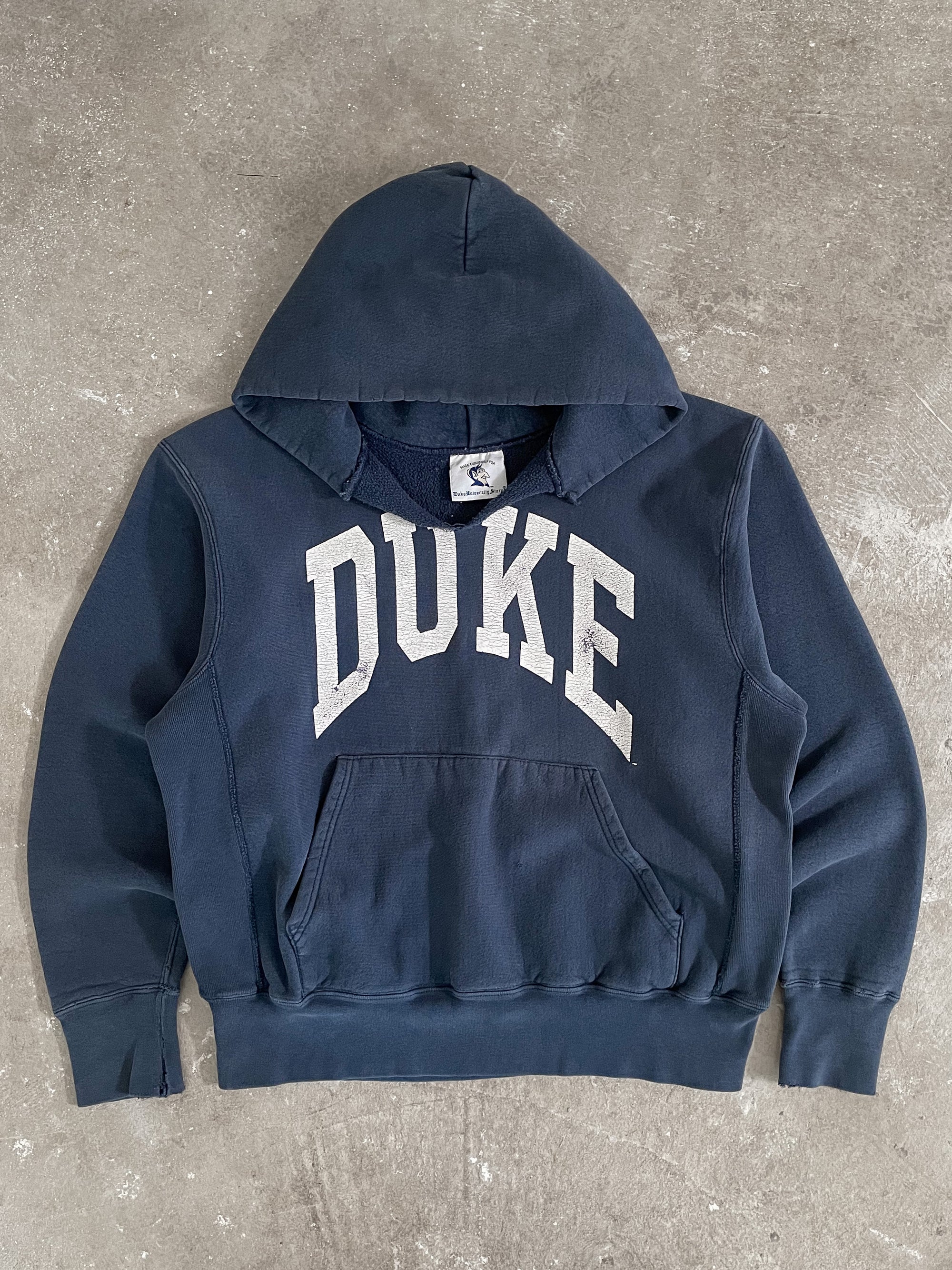 1990s “Duke” Distressed Faded Heavyweight Hoodie (M/L)