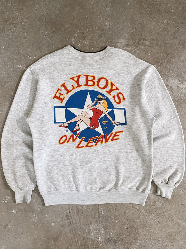 1980s/90s “Flyboys On Leave” Side Pocket Sweatshirt (M/L)