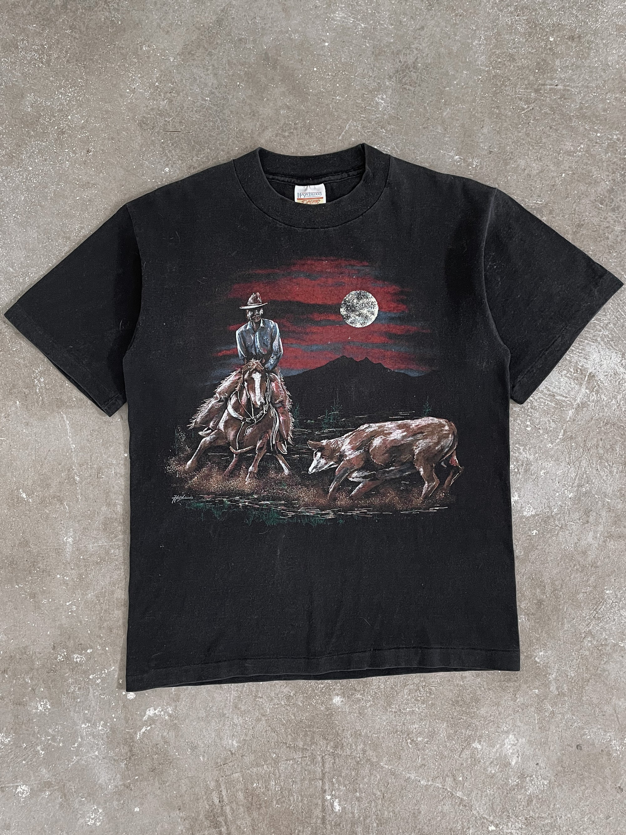 1990s “Cowboy Wrangler Art” Tee (M)