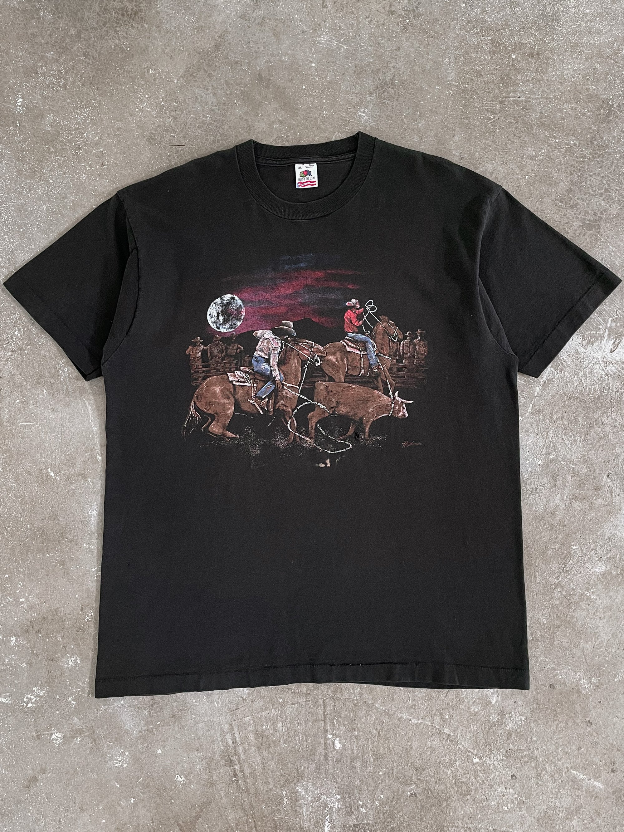 1990s “Cowboy Wrangler Art” Tee (XL)