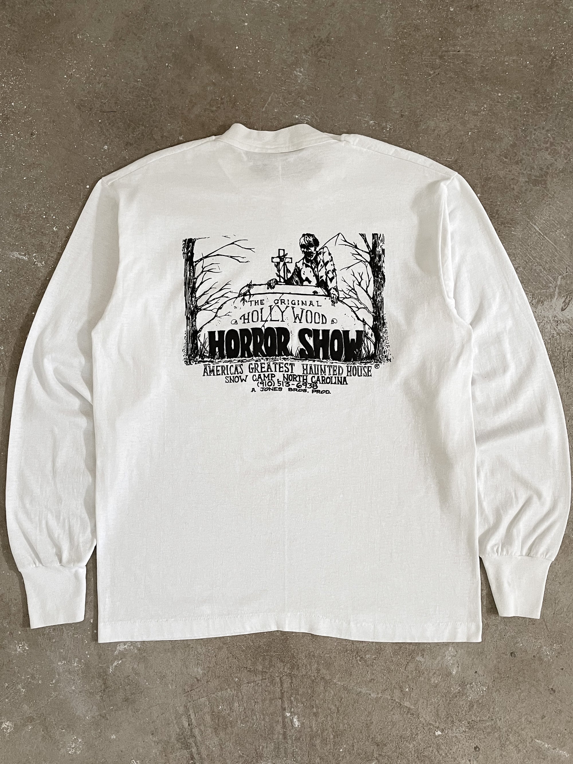 1990s “Hollywood Horror Show” Single Stitched Long Sleeve Tee (L)
