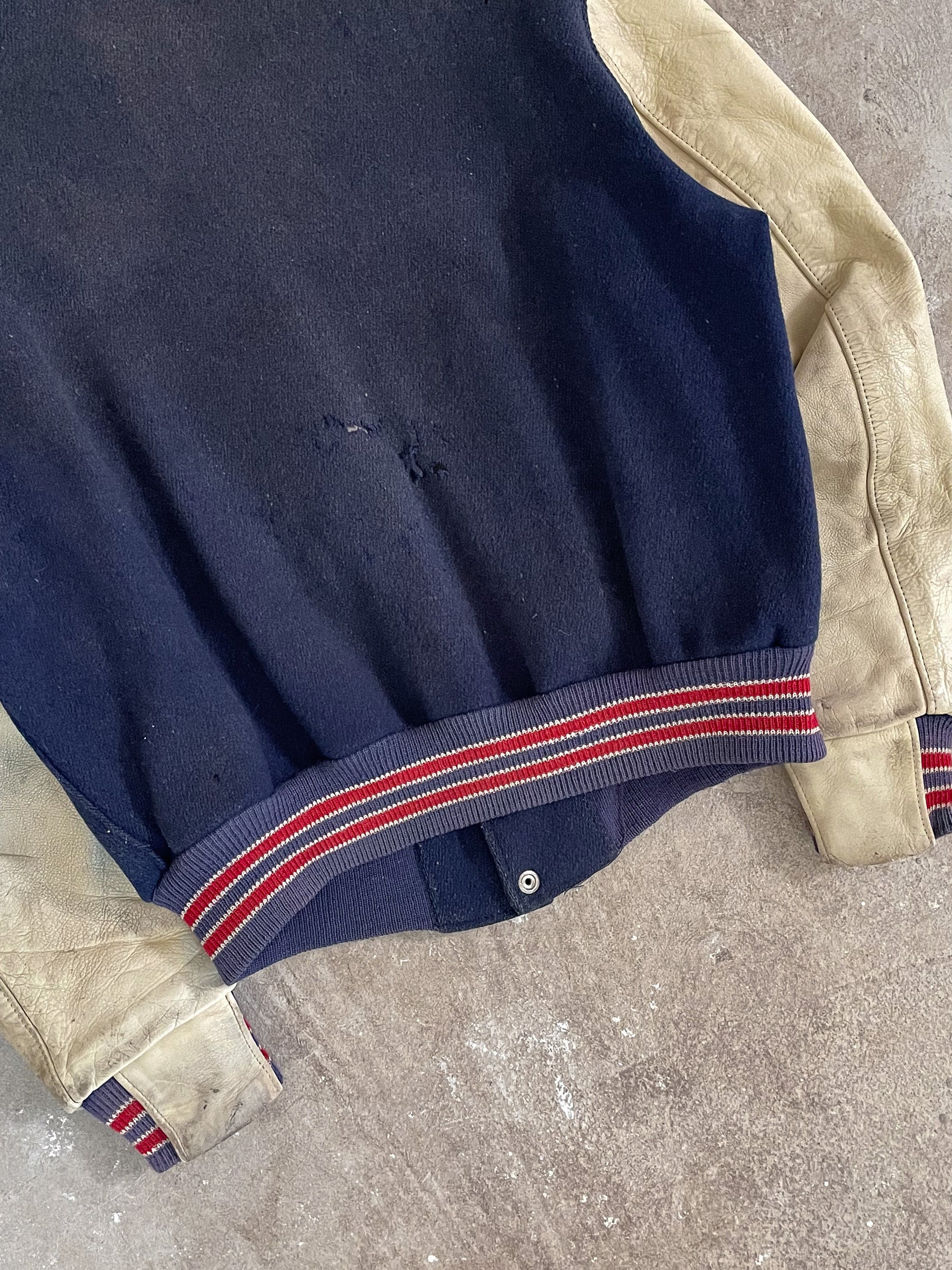 1970s “San Leandro Track” Sun Faded Varsity Jacket (L)