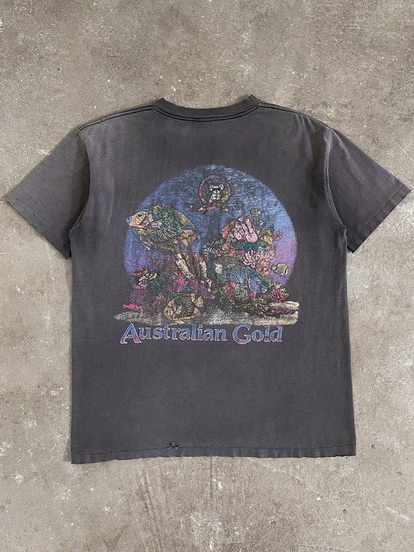 1990s “Australian Gold” Sun Faded Distressed Single Stitched Tee (L)