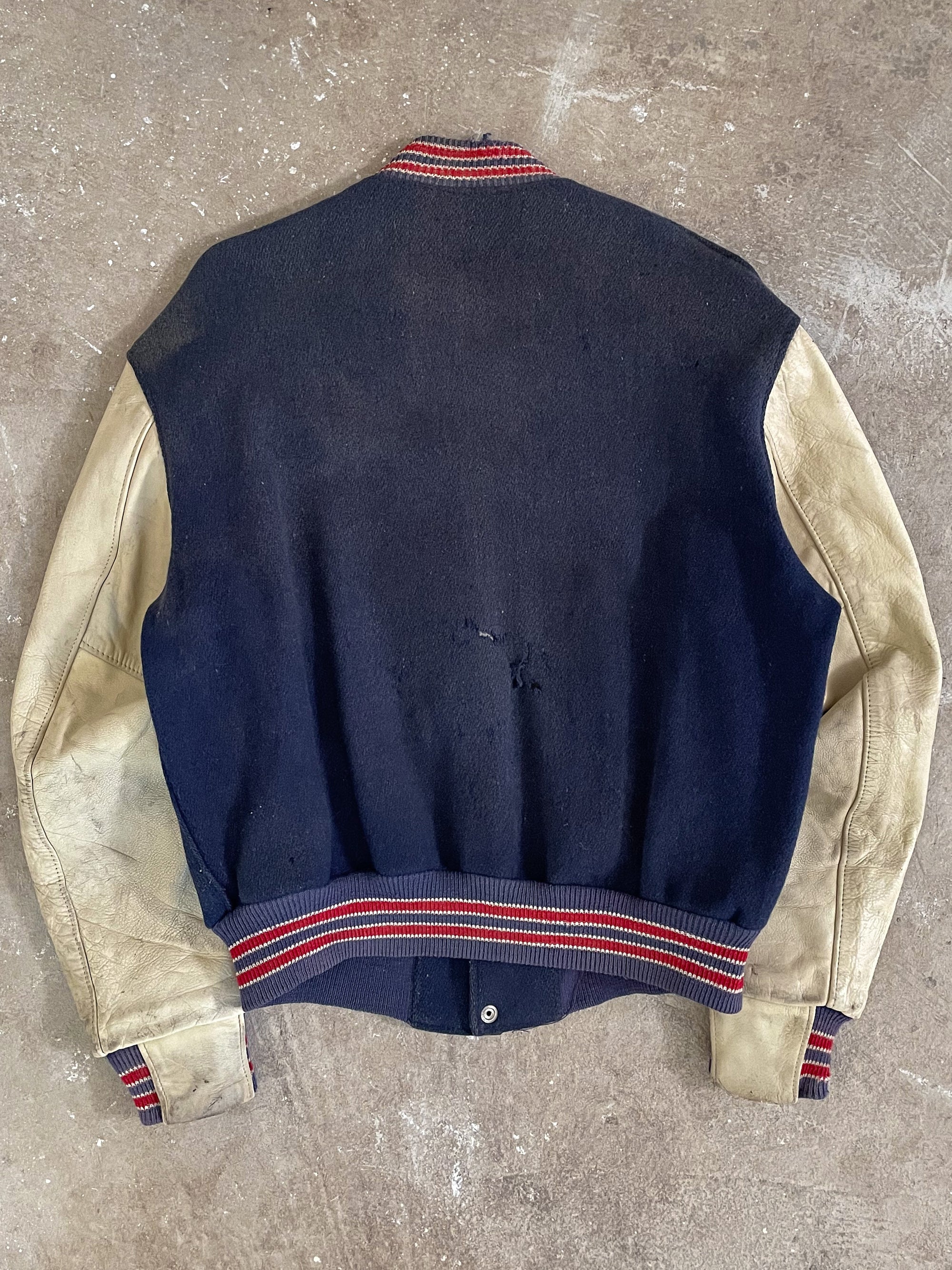 1970s “San Leandro Track” Sun Faded Varsity Jacket (L)