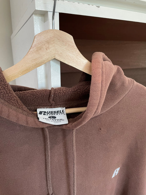 Russell Faded Chocolate Brown Blank Hoodie