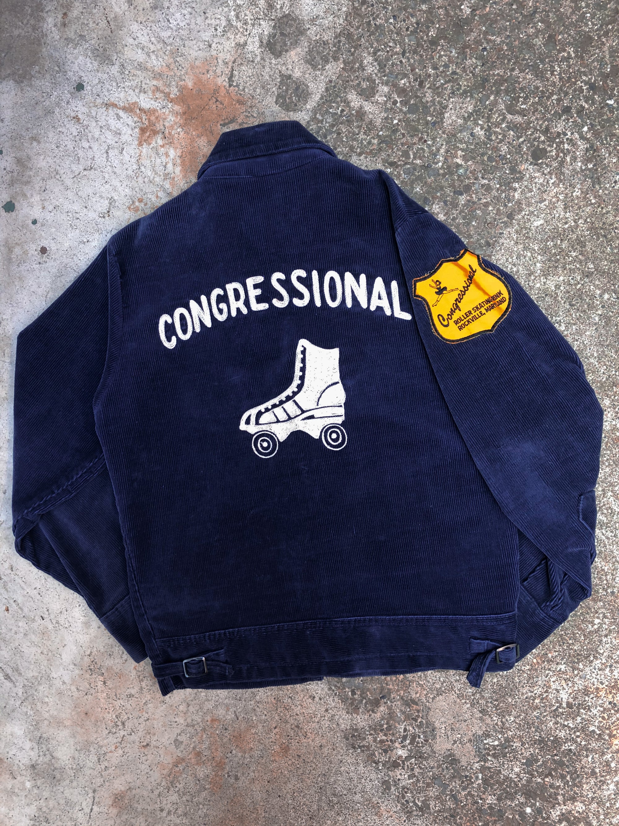 1960s Navy Corduroy Chain Stitch “Congressional” Talon Zip Jacket