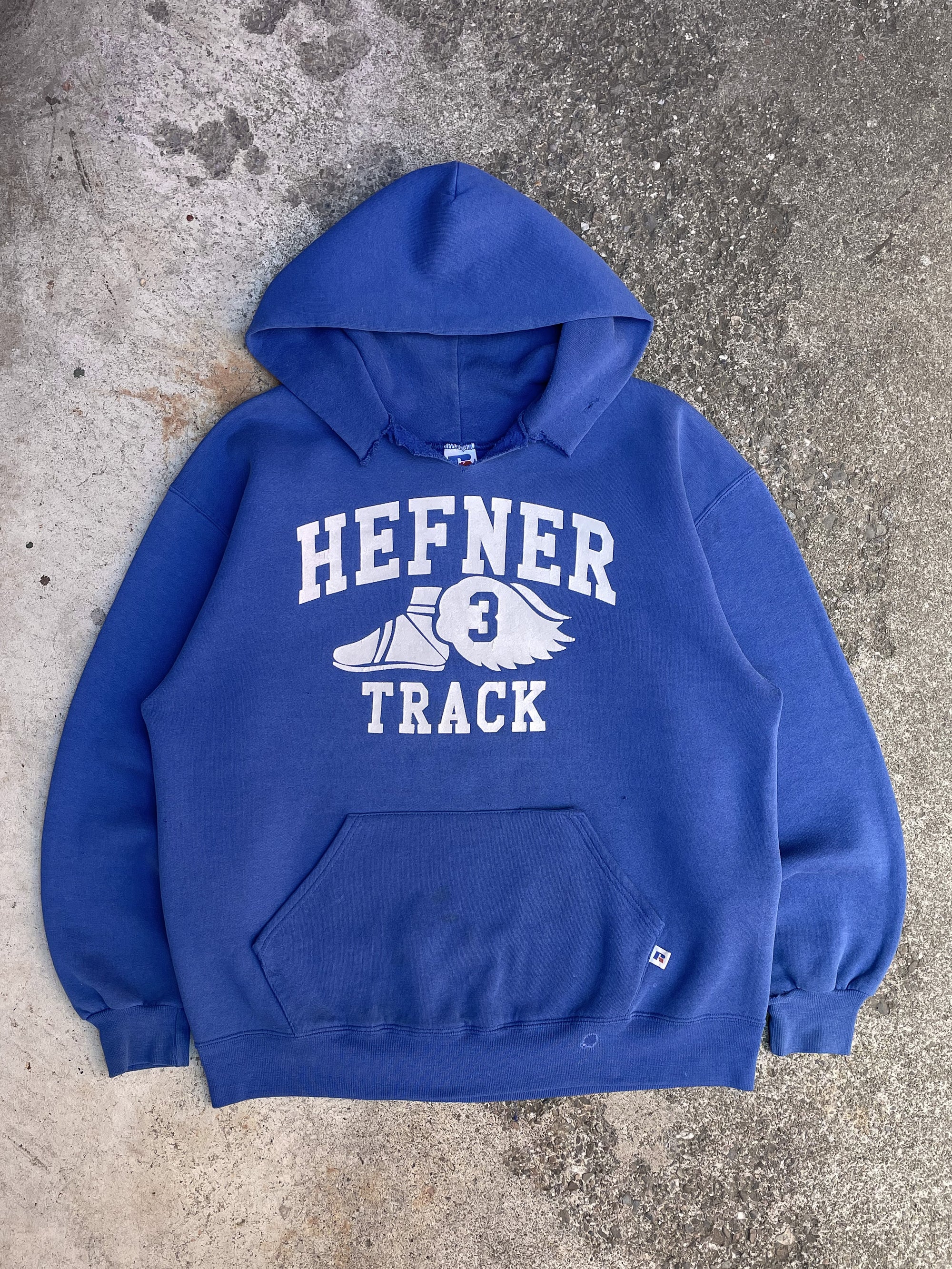 1990s Russell “Hefner Track” Distressed Hoodie (L)