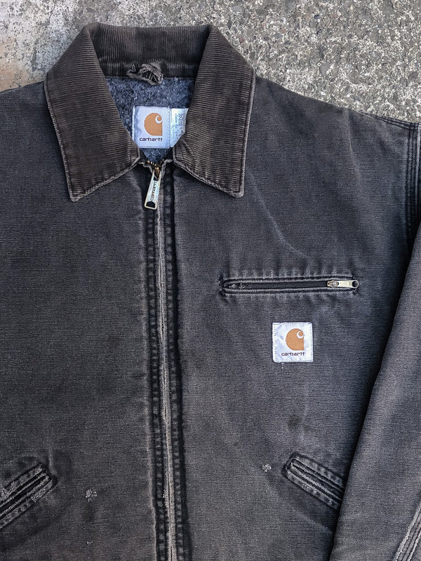 1990s Carhartt Faded Black Lined Work Jacket (L)