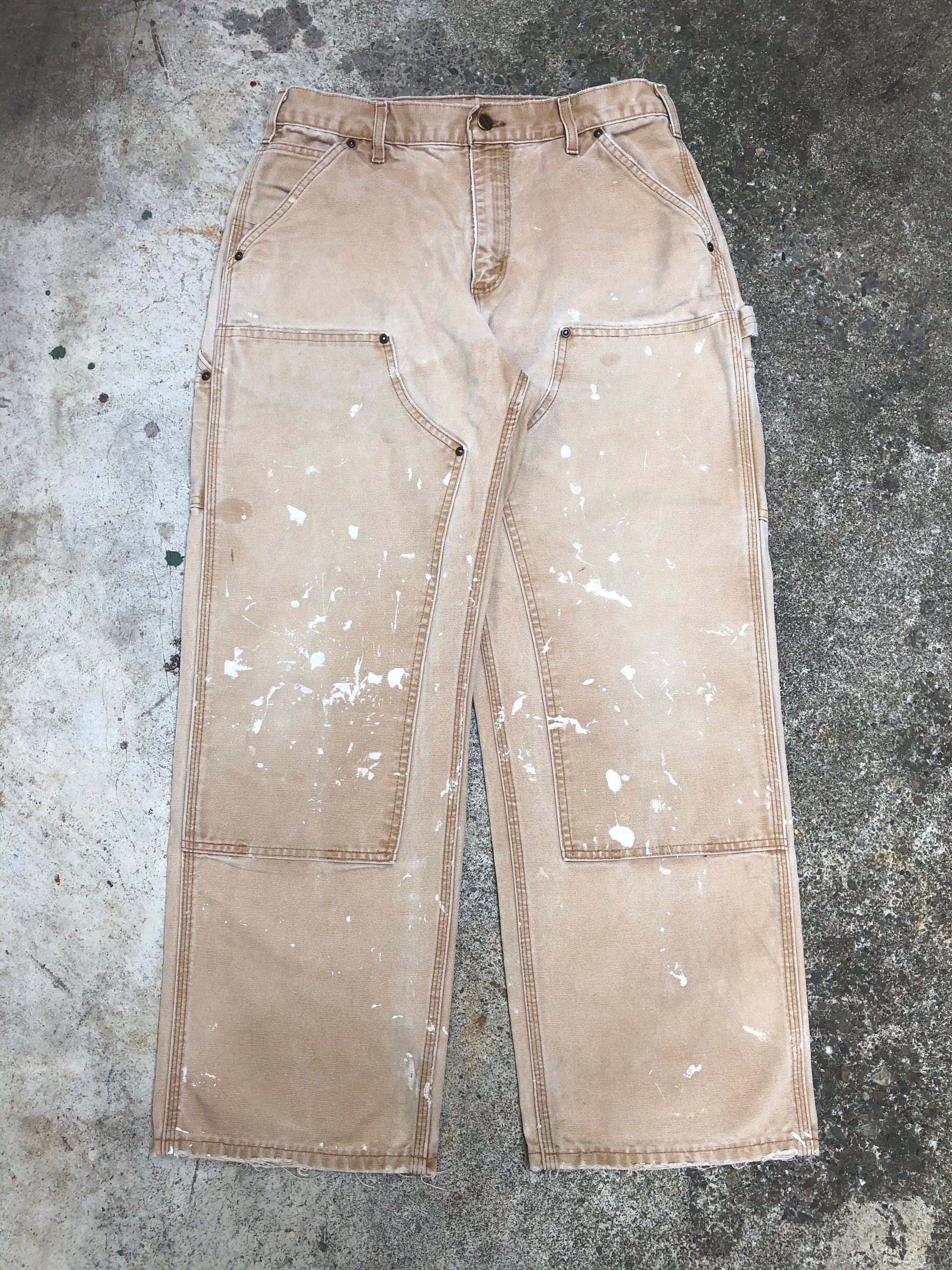 Carhartt B136 Tan Double Front Knee Work Pants (31X29)