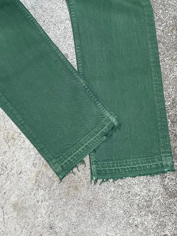 1990s Levi’s Faded Green 501 Released Hem (32X32)