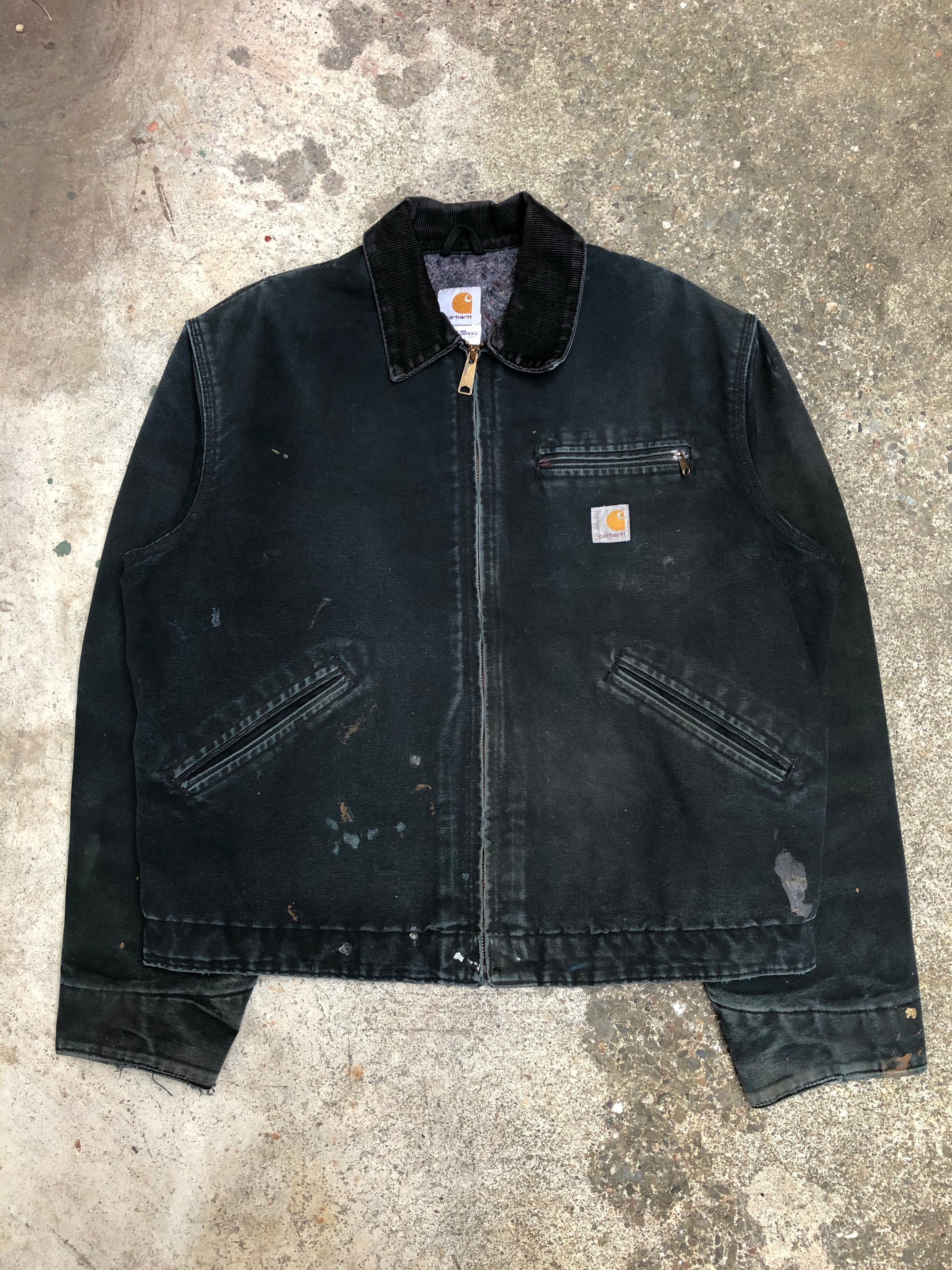 1990s Carhartt Faded Black Lined Work Jacket