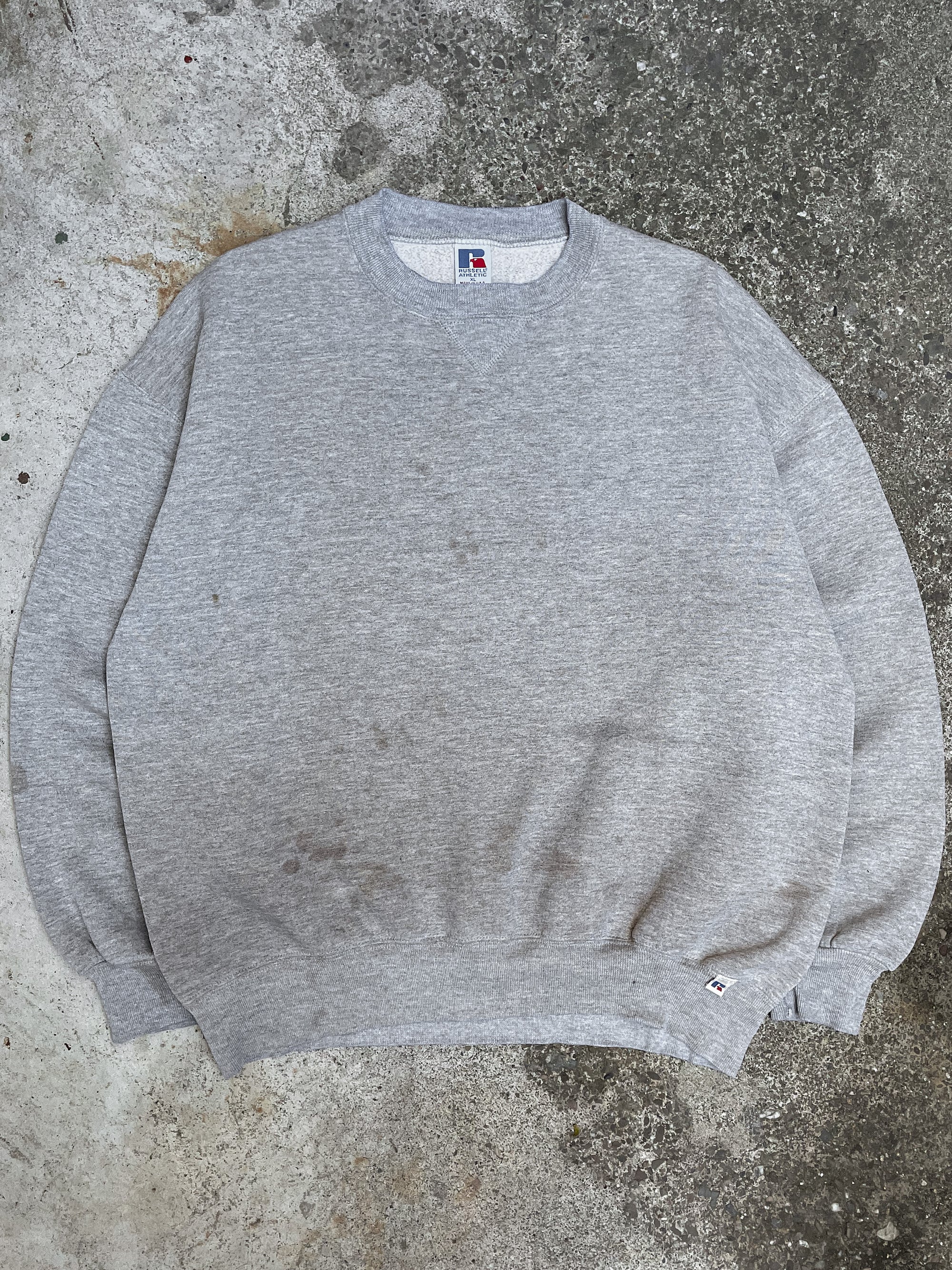 1990s Russell Oatmeal Heather Grey Blank Sweatshirt