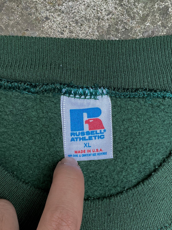 1980s Russell Faded Green Blank Sweatshirt