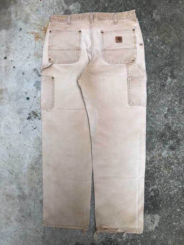 Carhartt B136 Tan Double Front Knee Work Pants (33X30)