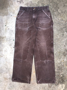 Carhartt B136 Dark Brown Double Front Knee Work Pants (32X29)