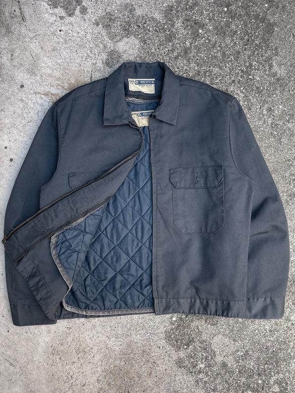 1970s Slate Blue Quilted Liner Work Jacket