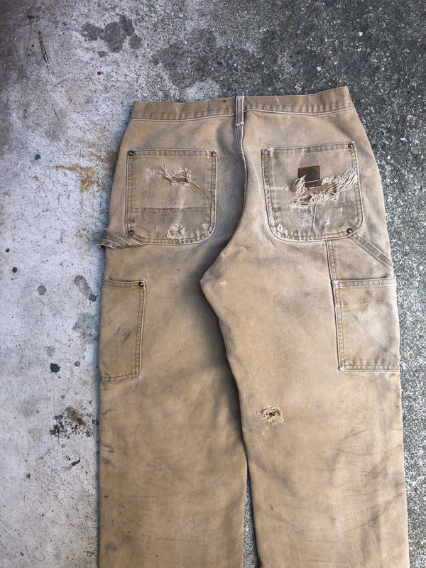 Carhartt B136 Tan Double Front Knee Work Pants (28X29)