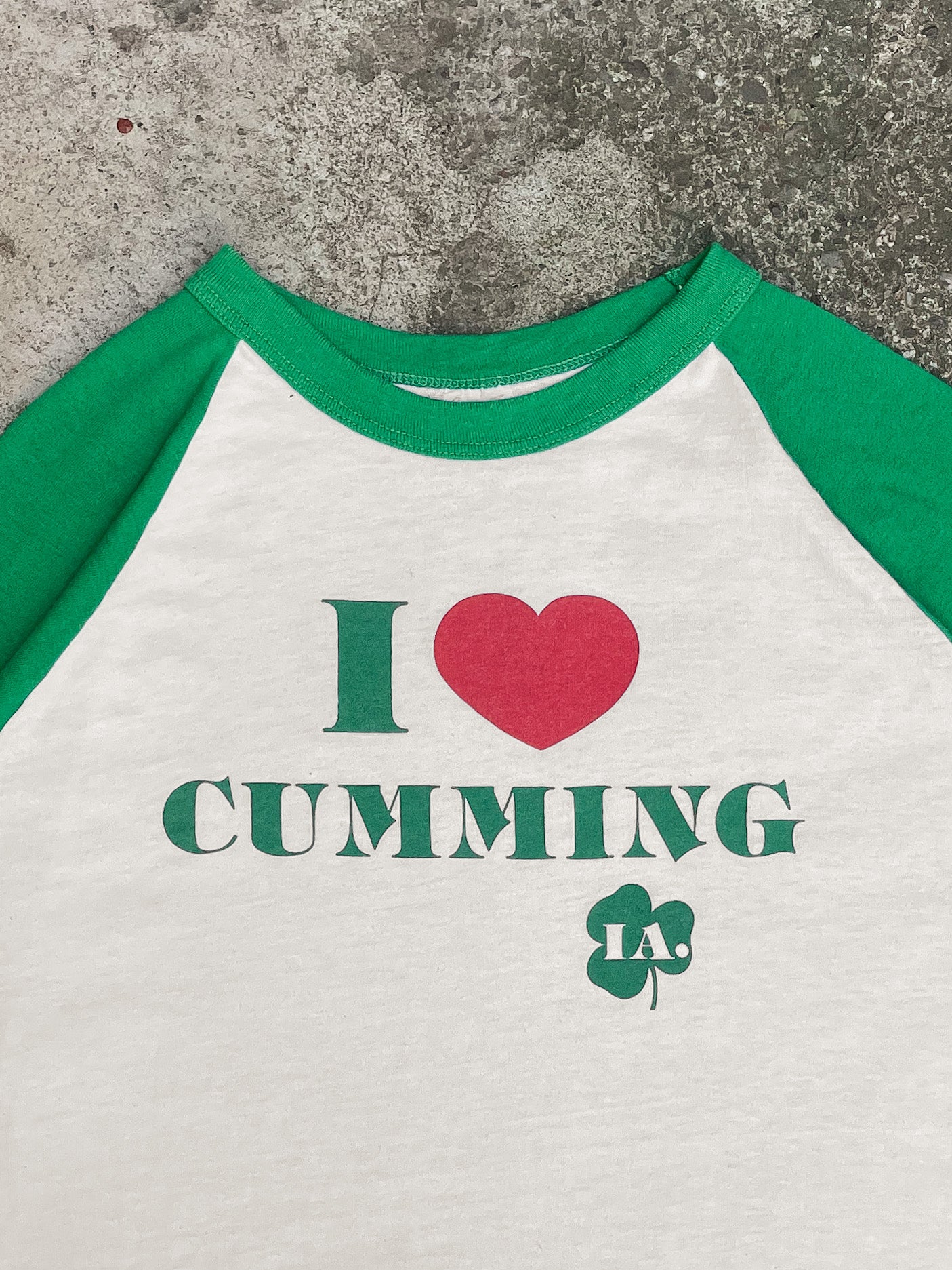 1980s “I Love Cumming” Single Stitched Raglan Baseball Tee (M/L)