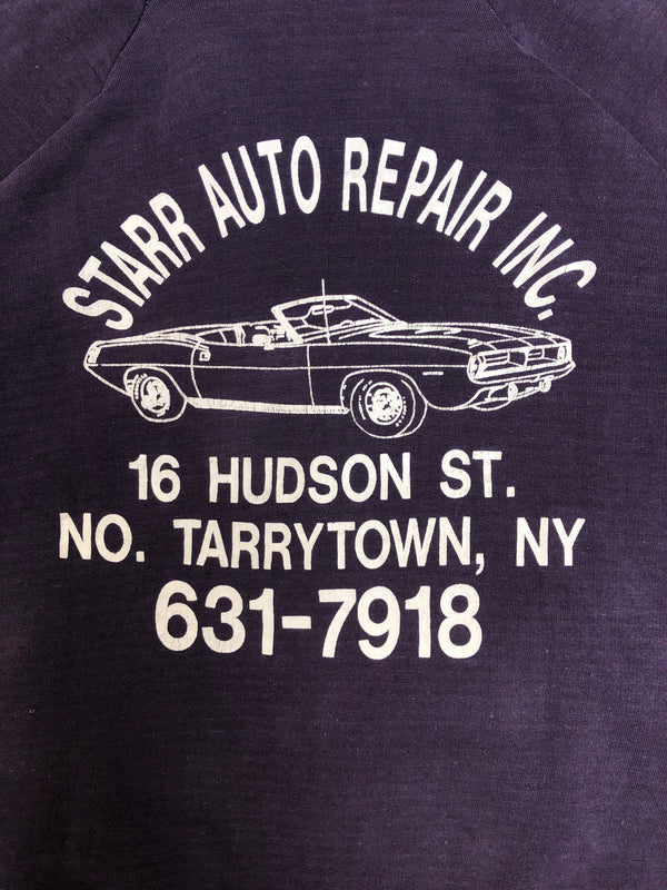 1980s Faded “Starr Auto Repair” Thermal Zip Up Hoodie