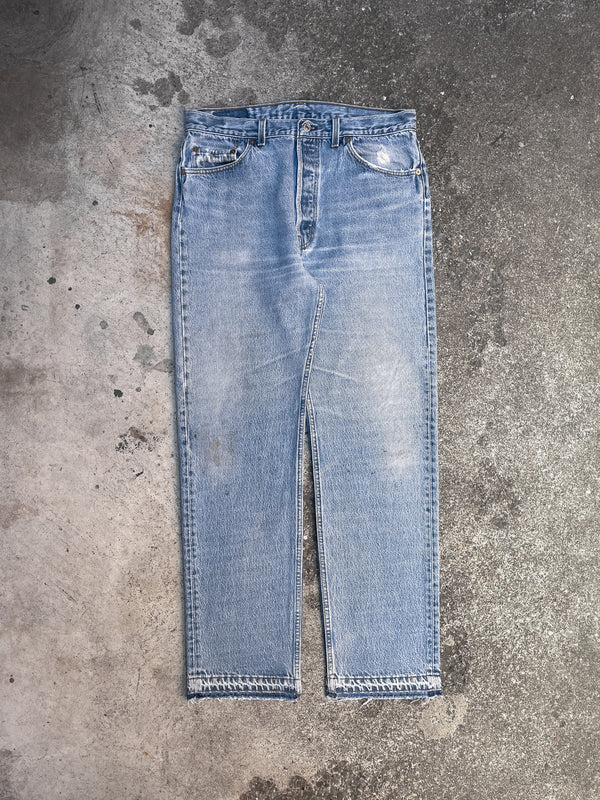 1990s Levi’s Faded Blue 501 Released Hem (33X31)