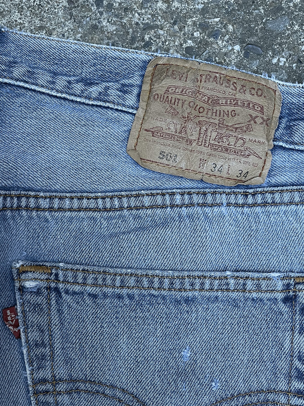 1990s Levi’s Distressed Faded Blue 501 (33X32)