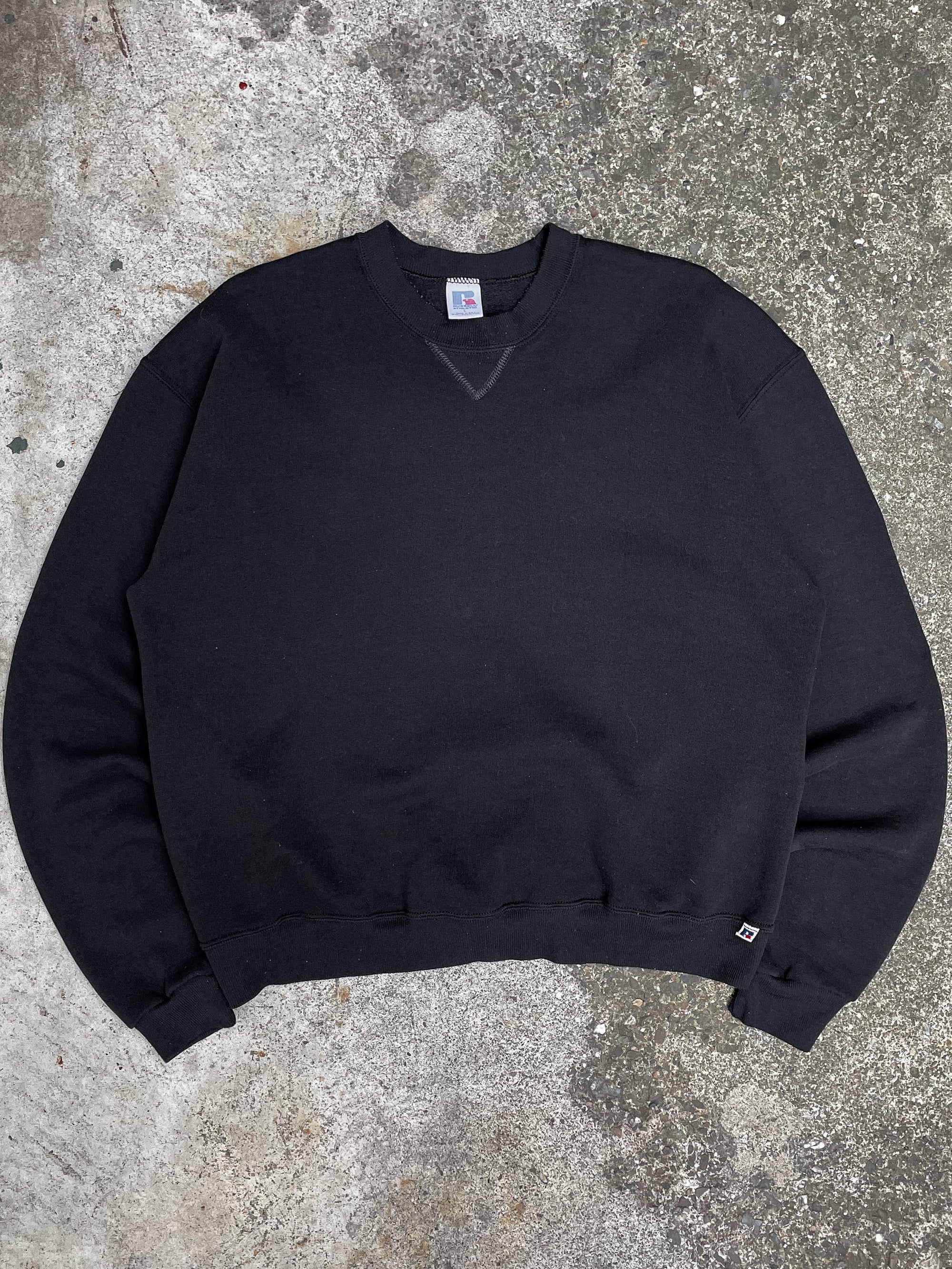 1980s Russell Black Blank Sweatshirt