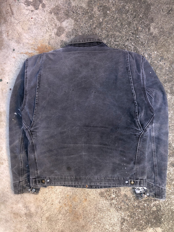 1990s Carhartt Faded Painted Petrol Blue Lined Work Jacket (M/L)