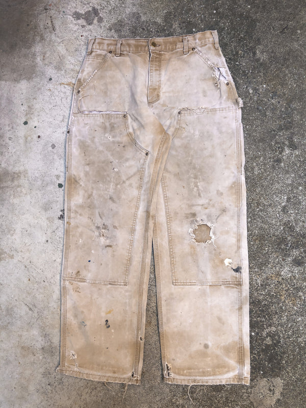 Carhartt B136 Tan Double Front Knee Work Pants (32X30)