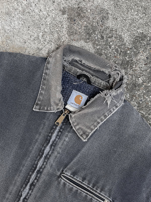 Vintage Carhartt Faded Petrol Blue Grey “Northeastern Industrial” Lined Work Jacket (XL)