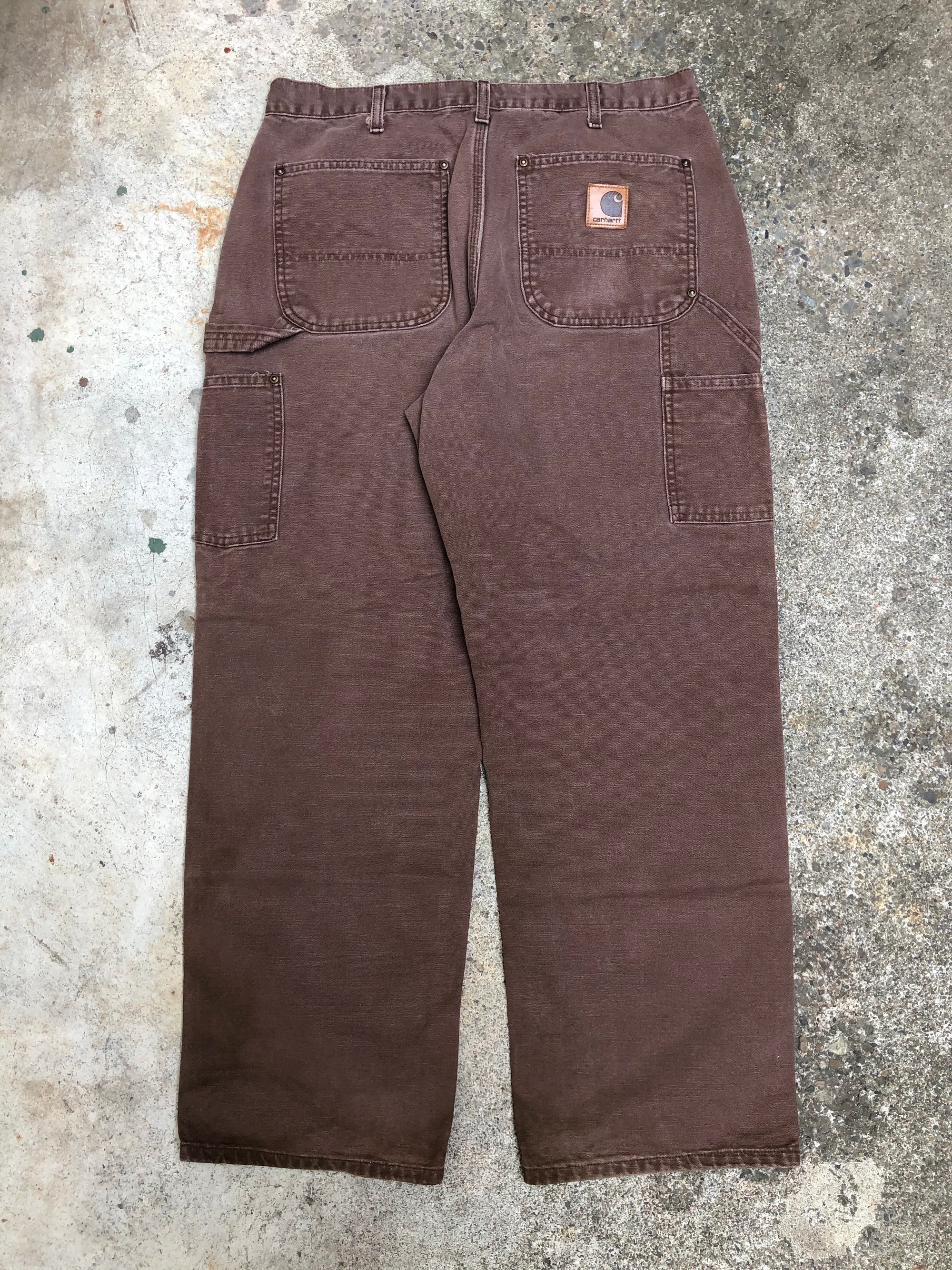 Carhartt B136 Chocolate Brown Double Front Knee Work Pants (33X29)