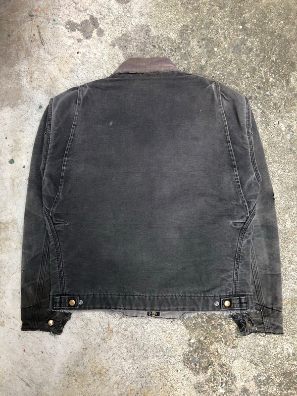 1990s Carhartt Sun Faded Black Lined Work Jacket (M)