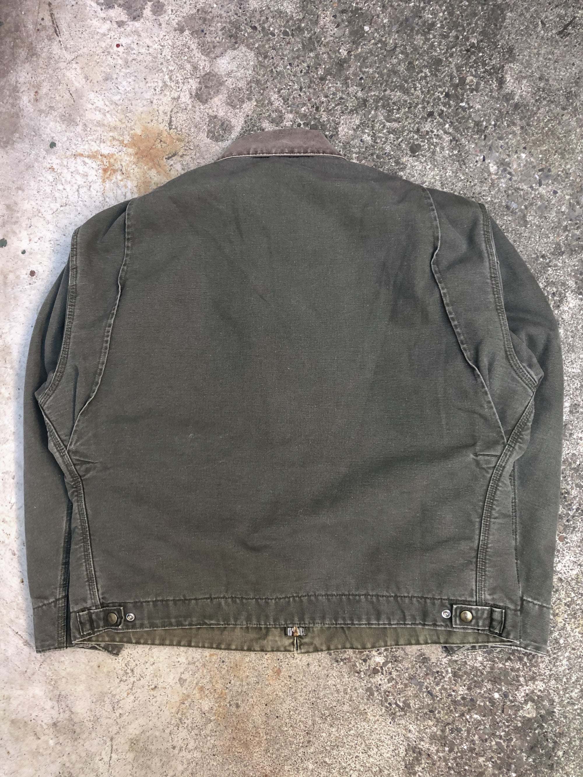 1990s Carhartt Faded Moss Green Lined Work Jacket (XL)