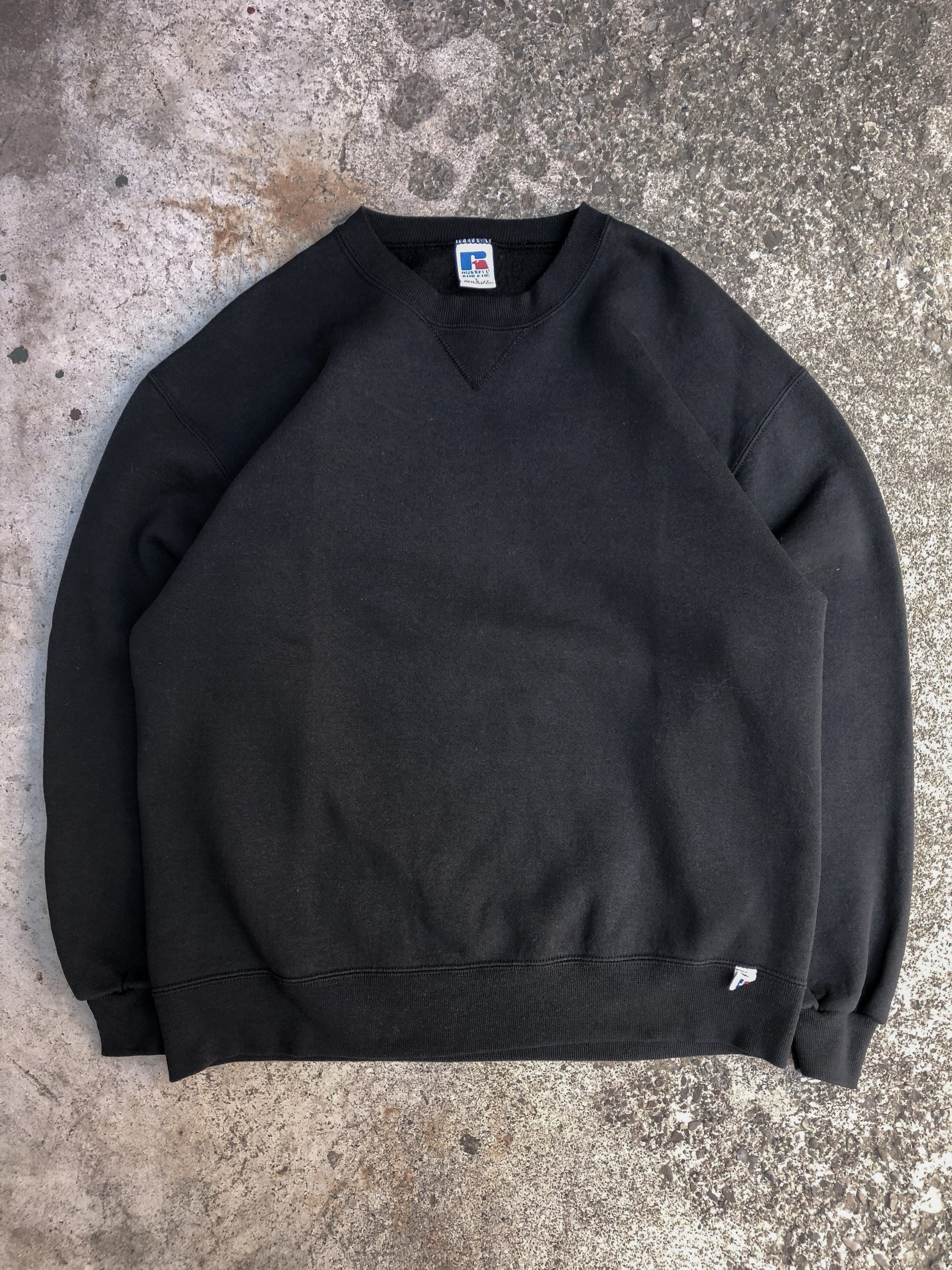 1990s Russell Black Blank Sweatshirt