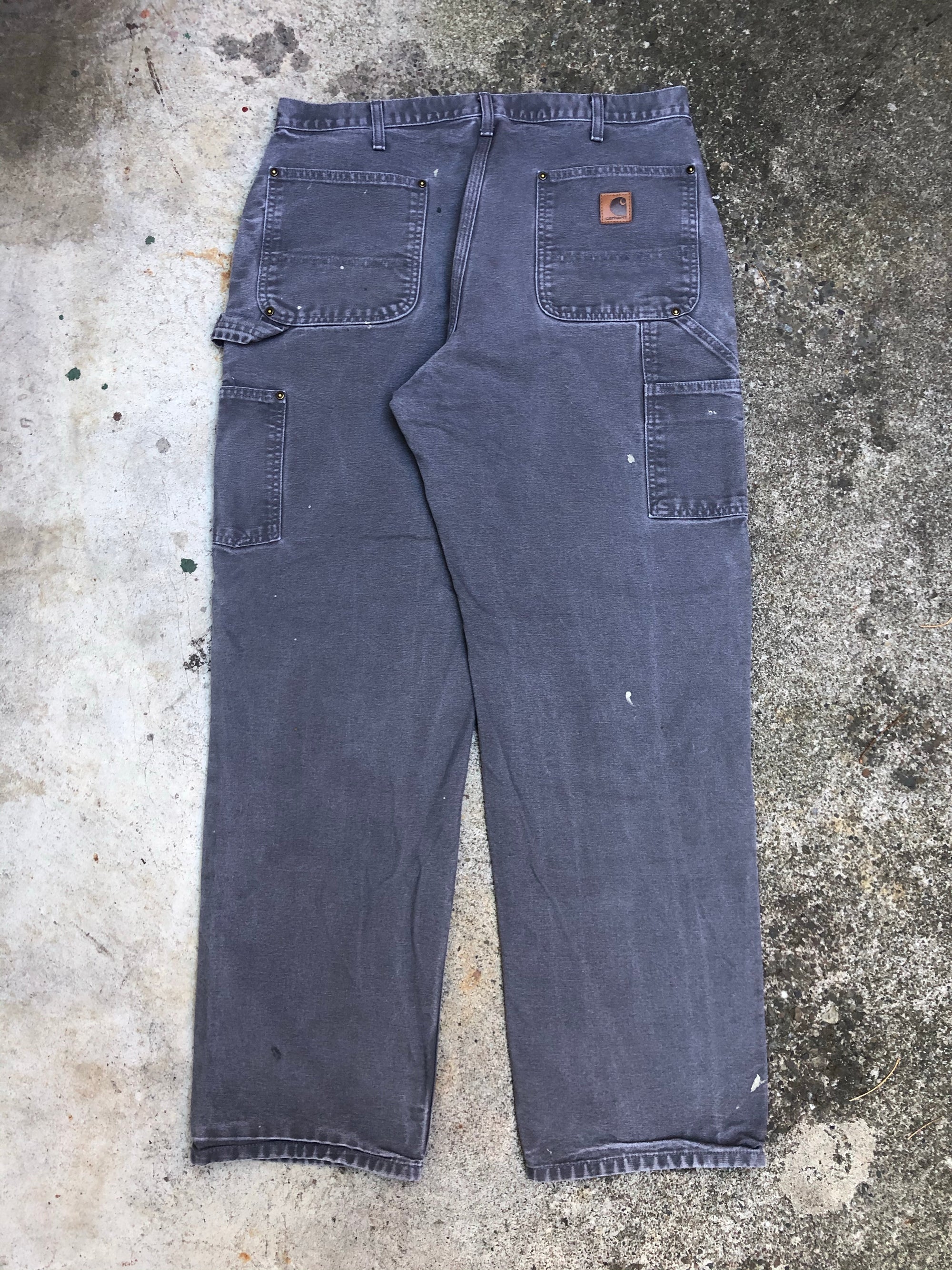 Carhartt B136 Gravel Grey Double Front Knee Work Pants (34X31)