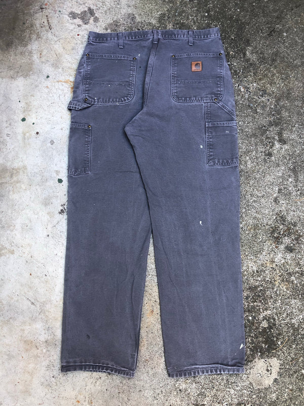 Carhartt B136 Gravel Grey Double Front Knee Work Pants (34X31)