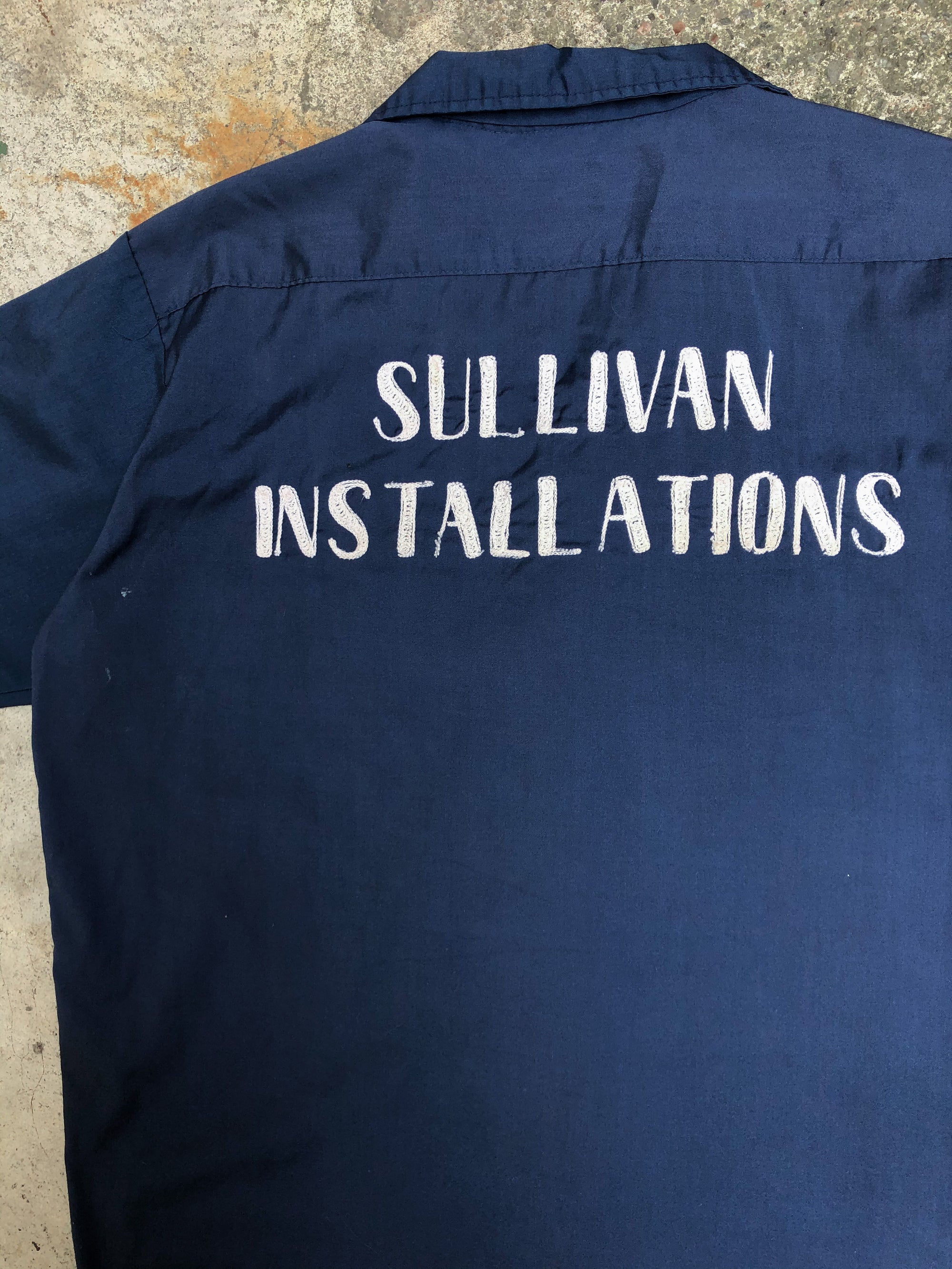 1970s Navy Chain Stitch “Sullivan Installations” Work Shirt