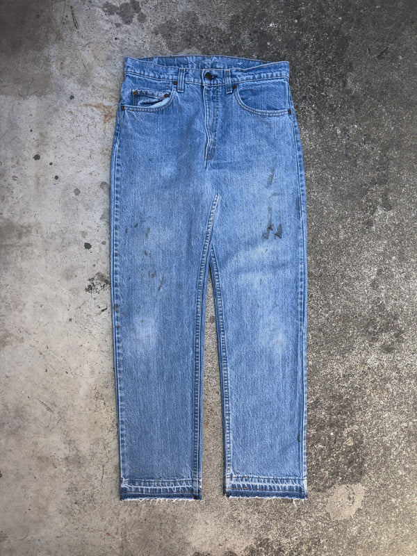 1980s Levis Repaired Faded Blue 505 Released Hem (31X29)