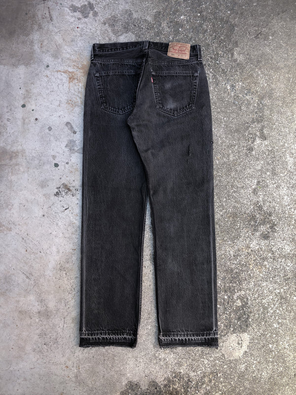 1990s Levis Faded Black 501 Released Hem (30X30)